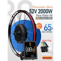 AliExpress KUNTENG E-BIKE MTX Electric Bicycle Conversion Kit 52V 2000W 20“ 26'' 27.5'' 29''Brushless Rear Rotate Wheel hub motor For Ebike Hub Motor Kit