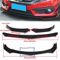 3PCS Universal Car Spoiler Chin Bumper Car Front Bumper Lip Body Kit Splitter Diffuser For Dodge Honda Subaru Black Carbon fiber