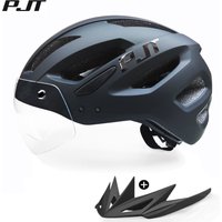 PJT 4 in 1 Bike Helmet Adult Bike Helmet Dual Mode Goggle MTB Road Cycling Helmet 57-61cm Lightweight Breathable Bicycle Helmet