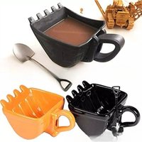 Digger Coffee Cup New Model, Strange Shape Creative Funny Excavator Coffee Cup, Simple Design with Creative Shape Gifts