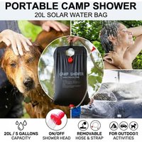 20L Large Capacity Outdoor Shower Bag Solar Powered Heating For Camping Beach Trip Portable Bath Solution Water Storage