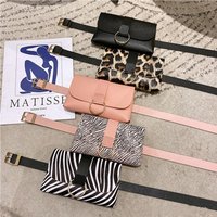 Fashion 2 In 1 Female Girdle Coin Purse Mini Waist Bag Belt Mobile Phone Bag Waist Bag Ladies Belt Bag Flap Leather Fanny Pack