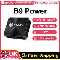 BMAX B9 Power Mini PC Intel Core i9 12900H 24GB DDR5 RAM 1TB NVMe SSD WiFi 6 Bluetooth 5.2 Turbo Frequency 5.0GHz