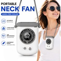 Portable Rechargeable Neck Fan with LED Display, 3 Speed Personal Cooling Fan, Hands-Free Wearable Fan
