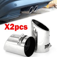 Car Exhaust Muffler Tip Tail End Trim Chrome Rear Round Stainless Steel For VW Passat CC Passat B6 3C EOS Fit 52-73mm