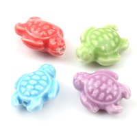 10pcs Tortoise Beads Turtle Shape Ceramics Beads Charms Loose Spacer Beads For Jewelry Making DIY Bracelets Necklace Accessories
