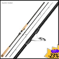 Ultra Long Casting Lure Rod 3.0/3.6m Carbon Fiber Straight Handle Fast Action H Power 3-Piece Portable Fishing Pole