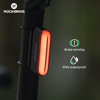 ROCKBROS tylne światło roweru magnetyczne tylne światło roweru IPX6 wodoodporny 7 tryb oświetlenia inteligentny czujnik hamulca tylne światło akcesoria rowerowe