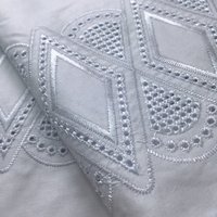 Swiss Voile Cotton Lace Fabric Latest Nigerian White African Embroidery Lace Fabric Stones Sew For Women & Man S4368