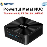Topton Metal Nuc Gaming Mini PC Intel i7 1365U ES 10 Cores Thunderbolt 4 2*DDR5 2*2.5G LAN Firewall Computer Windows 11 WiFi6E