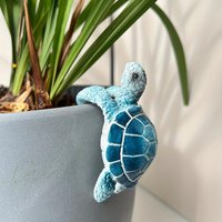 Cute Little Turtle Flowerpot Hanging Ornaments Resin Statue Home Garden Bonsai Landscape Hooks Animals Statue Creative Decor