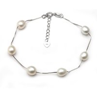Real Freshwater Pearl Bracelet For Women,Wedding Natural Pearl Bracelet 925 Silver Wife Mother Birthday Gift White