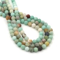 4/6/8/10mm Natural Stone Matte Color Amazonite Round Beads for Jewelry Making Perles Gem Loose Beads Diy Bracelet Necklace 15''