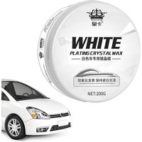 White Car Wax Polish For Scratches White Automotive Solid Wax Paste Car Scratch Remover Supplies For White SUV/Car/RV Metal Logo