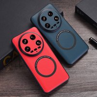 Magnetic Case For Xiaomi 14 Ultra Luxury Matte Leather Anti-drop Shockproof Cover For Xiaomi MI14 14 Ultra Bumper Funda