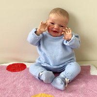NPK 19 Inches Charlie Reborn Baby Realistic Soft Body Newborn Finished Hair-painted Doll Children Gift Dolls