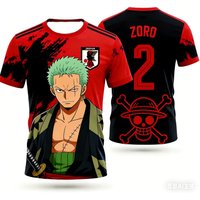 Bandai "One Piece" Ruffy Football Sports Shirt - Suitable for Summer, An Adult and Child Quick-drying and Breathable T-shirt