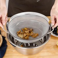 Stainless Steel Strainer Basket Fine Mesh Large Juice Rice Flour Sieve with Double Handles Multi-size Food Filter Drainer