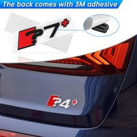 For Audi Sline TT RS A6 Valve Cap Auto Tail Badge Replacement Decal 3D ABS Chrome Glossy Black Car Trunk Letters Numbers Emblem