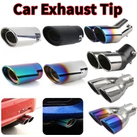 76/63/58mm Universal Car Exhaust Tip Outlet Stainless Steel Car Exhaust Pipe Nozzle for Toyota Muffler Tip Tail Car Accessories