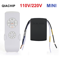 QIACHIP Mini Ceiling Fan Lamp Remote Control Kit AC 110-240V Timing Control Switch Adjusted Wind Speed Transmitter Receiver