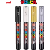 UNI POSCA Markers Set PC-1M/3M/5M Permanent Acrylic Paint Pen Quick Dry Graffiti Painting Art Supplies Japanese Stationery