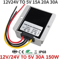 12V to 5V 24V to 5V 5A 10A 30A 20A 15A DC DC Power Converter Step-down 8-36V to 5V Buck Module Power Regulator Supply Car LED CE