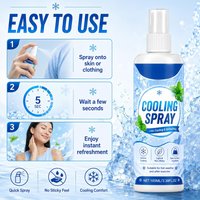 Cooling Spray For Clothes 100ml Portable Refreshing Mist Fabric Cooling Spray For Hot Weather Summer Outdoor Sport Fitness