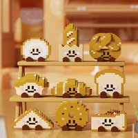 Creative bread series building blocks sandwich Swiss roll cake simulation food children's assembly toys