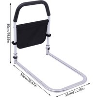 Bed Assist Rail, High-Carbon Steel Bedside Handrail with Storage Pocket, Portable Travel Bed Safety Rail, for The Elderly, Pregnant Women, Children, People in Need