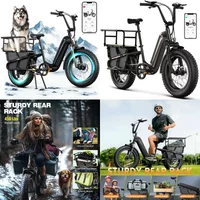 Long Tail Cargo Ebike Wholesale 48v 1500w Electric Cargo Bike Electric Hybrid Bicycle with 3.0 Tire