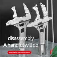 1pc Industrial-grade Large-opening Adjustable Wrench Dual-purpose Pipe Wrench Anti-slip Plumbing and Auto Repair Wrench