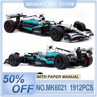 High-quality MK6021 F1-WI5 formula 1 Racing-inspired Building Blocks 1:8 Cool Vehicle Sticker Puzzle DIY Toys Christmas Gift Kid