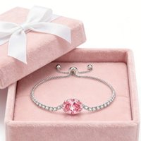 A luxurious 925 sterling silver bracelet with colorful gemstones, inlaid with ice flower-cut zircon, and sparkling diamonds.