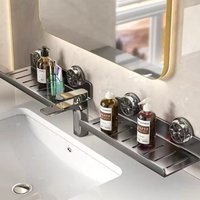 Suction cup mirror front bathroom shelf faucet washbasin washbasin wall-mounted non-punch bathroom shelf