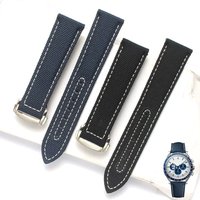 Canvas Nylon Watchbands For Omega Seamaster 300 Speedmaster AT150 Omega Speedmaster Slubby 310.32 Series Nylon Strap 19mm 20mm