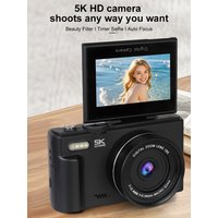 Ourlife AC600 Pro Compact 5K Digital Photography Camera 18X Digital Zoom 75MP 180° Flip Screen WIFI Vintage Vlog Video Recorder