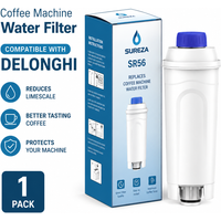 Coffee Machine Water Filter for DeLonghi - Fits EC800, ECAM, ETAM, ESAM, BCO400 Series, Replaces DLSC002, SER3017, 551329811, Ac