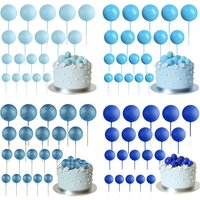 20Pcs Blue Balls Cake Topper Light Naby Blue 2-4cm Balls Cake Decorations DIY Birthday Wedding Gender Reveal Party Supplies