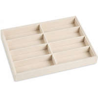 8 Grid Sunglasses Storage Box Velvet Eyeglasses Organizer Display Case with Optional Lid for Drawer Closet Jewelry Watch Holder