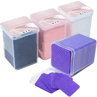 200pcs/Box Lint-freeNail Polish Remover Gel Pink/purple Adhesive Wipes Lash Glue Cleaning Cotton Pad Nail Wipes Makeup Tool