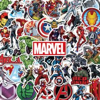 50PCS Disney Marvel Stickers Anime Figure Iron Man Steve Rogers Sticker Guitar Laptop Luggage Skateboard Cartoon Graffiti Toys