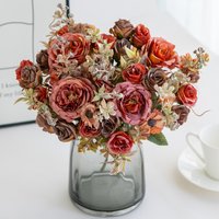 Silk Artificial Flower Retro High Quality Prop Wedding Home Room Office Festival Party Decora Wreath Bridal Bouquet Table Bonsai
