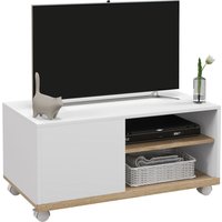 Homcom Living Room Tv Cabinet with Wheels for 32" Televisions 80X45X39.5Cm White