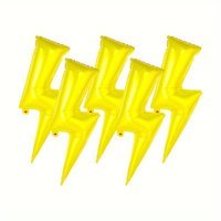 3/5pcs Golden Lightning Shaped Aluminum Film Balloon Birthday Party Wedding Graduation Ceremony Etc. On Wednesdays Party Decors