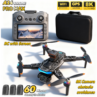 For Genuine A14 Pro Max GPS Brushless 8K Three Camera Obstacle Avoidance Foldable Quadcopter RC with screen Distance Drone Toys