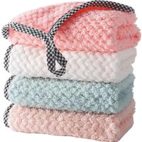 1/5/10Pcs Kitchen Towels Hangable Cleaning Cloth for Tableware Dish Cloth Microfiber Absorbent Household Cleaning Towels