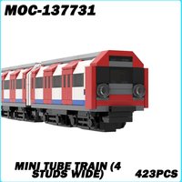 MOC-137731 Mini Train Series Mini Tube Train (4 studs wide) Collectible Education Model Brick Puzzle Toy Birthday Gifts 423PCS