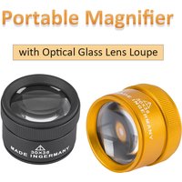 Portable Magnifier with Optical Glass Lens Loupe Small Magnifying Glass Magnifier for Jewelry Coin Stamps Antique Identification
