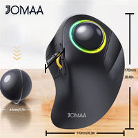 Jomaa RGB Backlit Trackball Mouse Control for Gaming Bluetooth Right Hand Vertical Trackball Mouse for Gamer Windows Mac